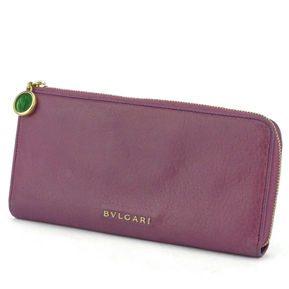 BVLGARI wallet Monete leather Auth used T9949 - Picture 1 of 8